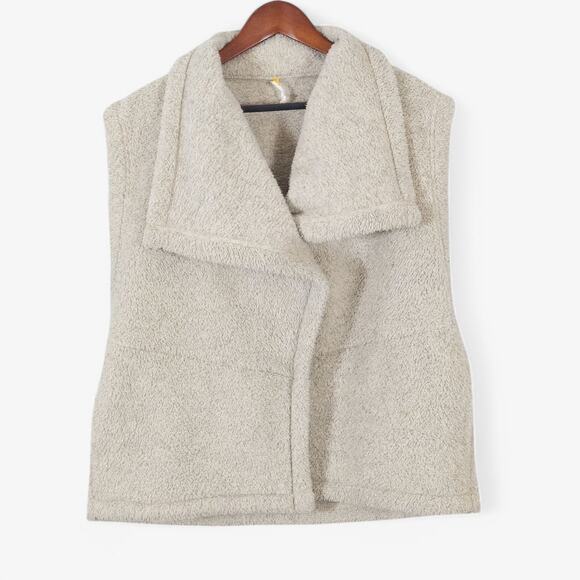 Lucy Women’s Vest Minimalist Athleisure Faux Shearling Gray Asymmetrical Size XL - Picture 1 of 10